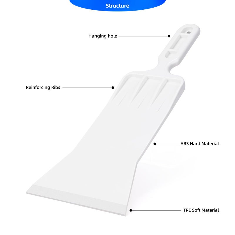 EHDIS Bulldozer Squeegee Flat Glass Window Film Bulldozer Tint Tools Car Front Windows Rear Glass Windshield Snow Frost Ice Removal Tool for Cars Trucks Window - Image 3